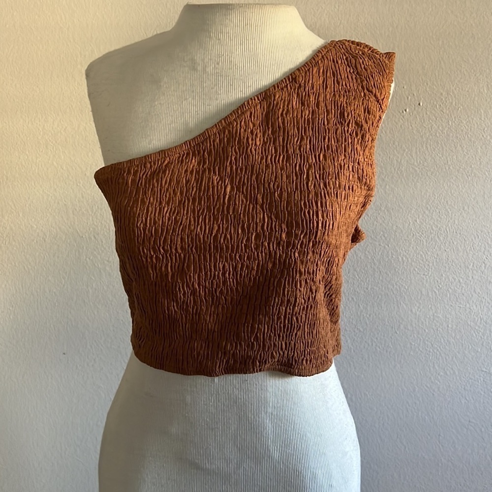 One Shoulder Smocked Top